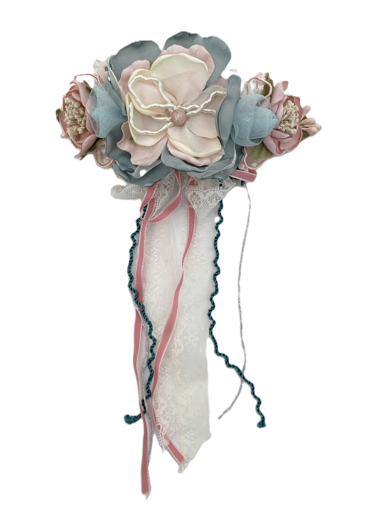 Tocado de flores español con listones