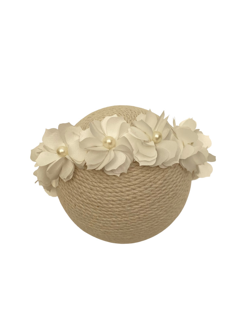 Corona flor de picos centro con perla