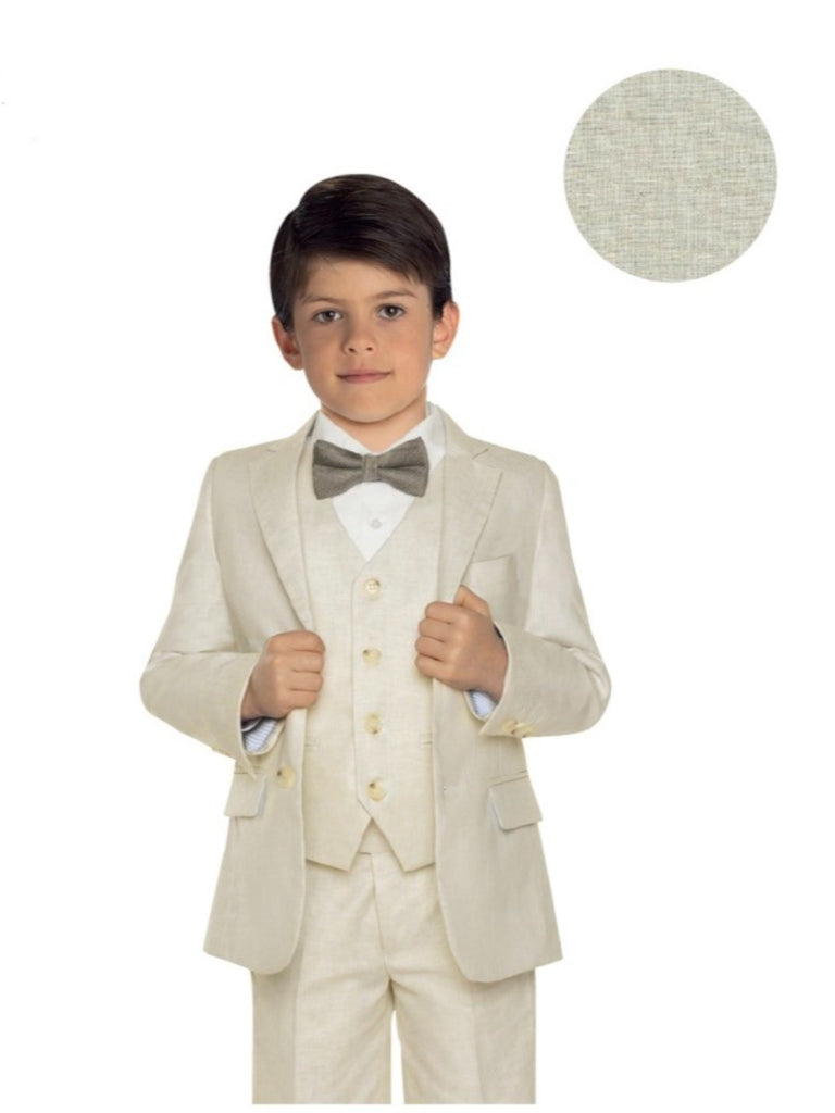 Traje de lino con chaleco para niño