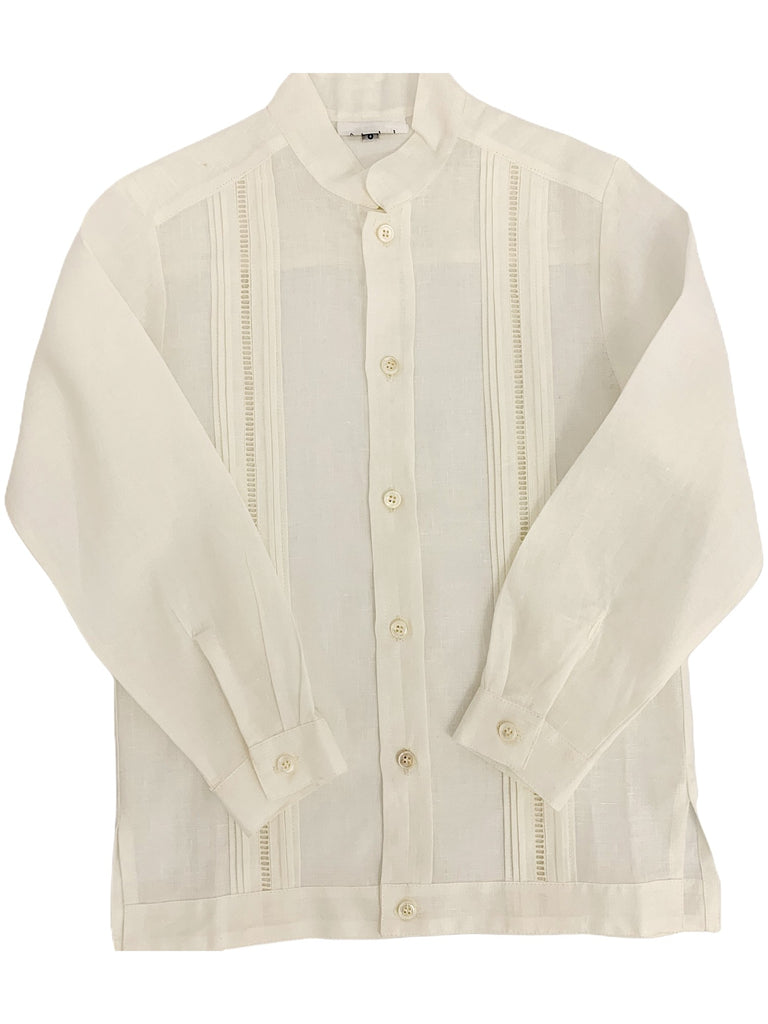 Guayabera de lino manga larga