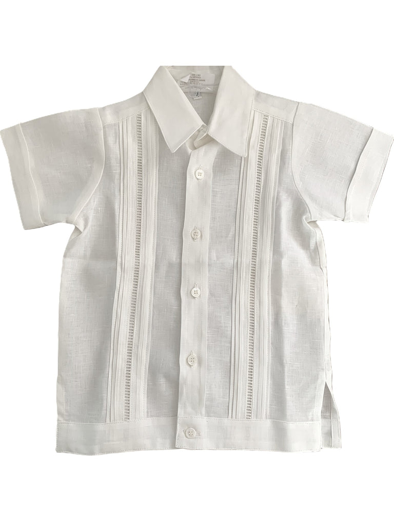 Guayabera manga corta cuello sport lino