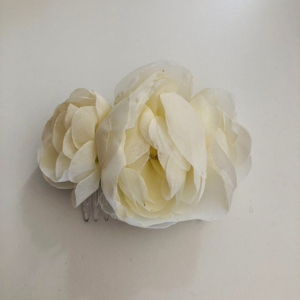 Peineta rosal shyfon 3 flores
