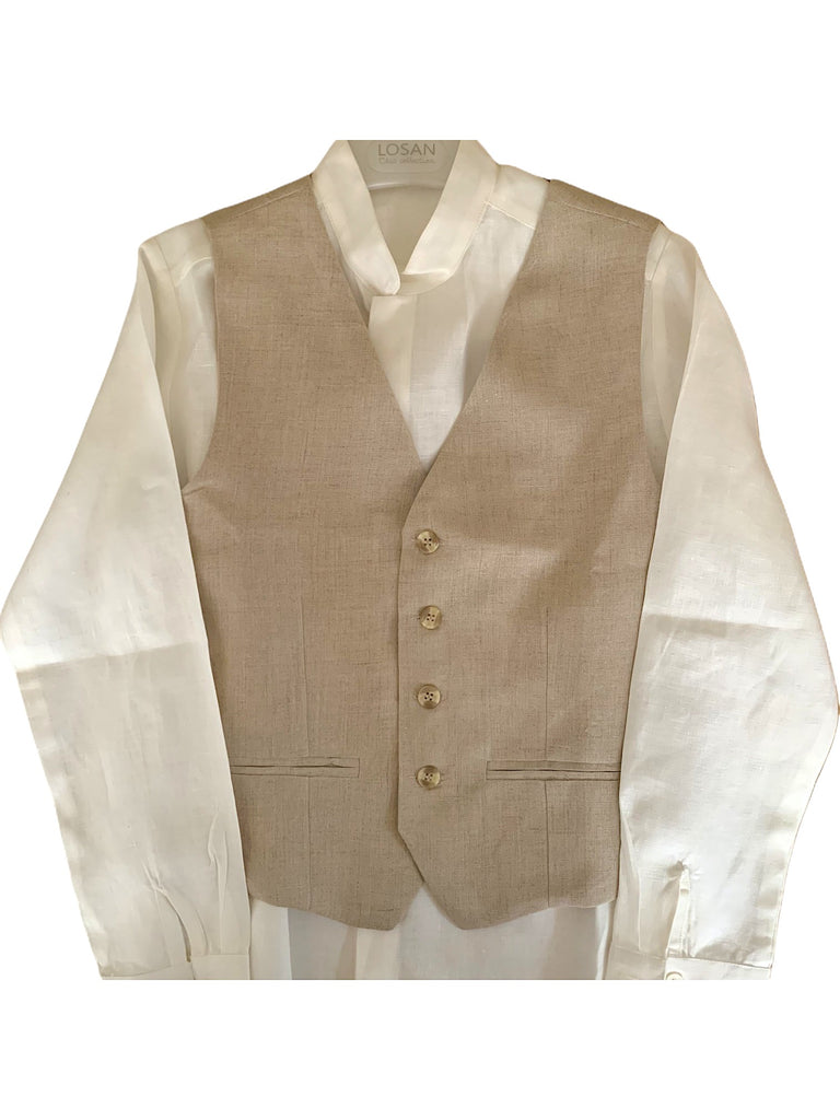 Conjunto guayabera mao, pantalón y chaleco
