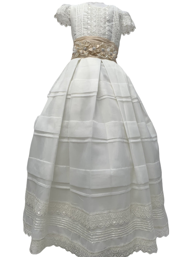 Vestido primera comunión peto tira de guipiur