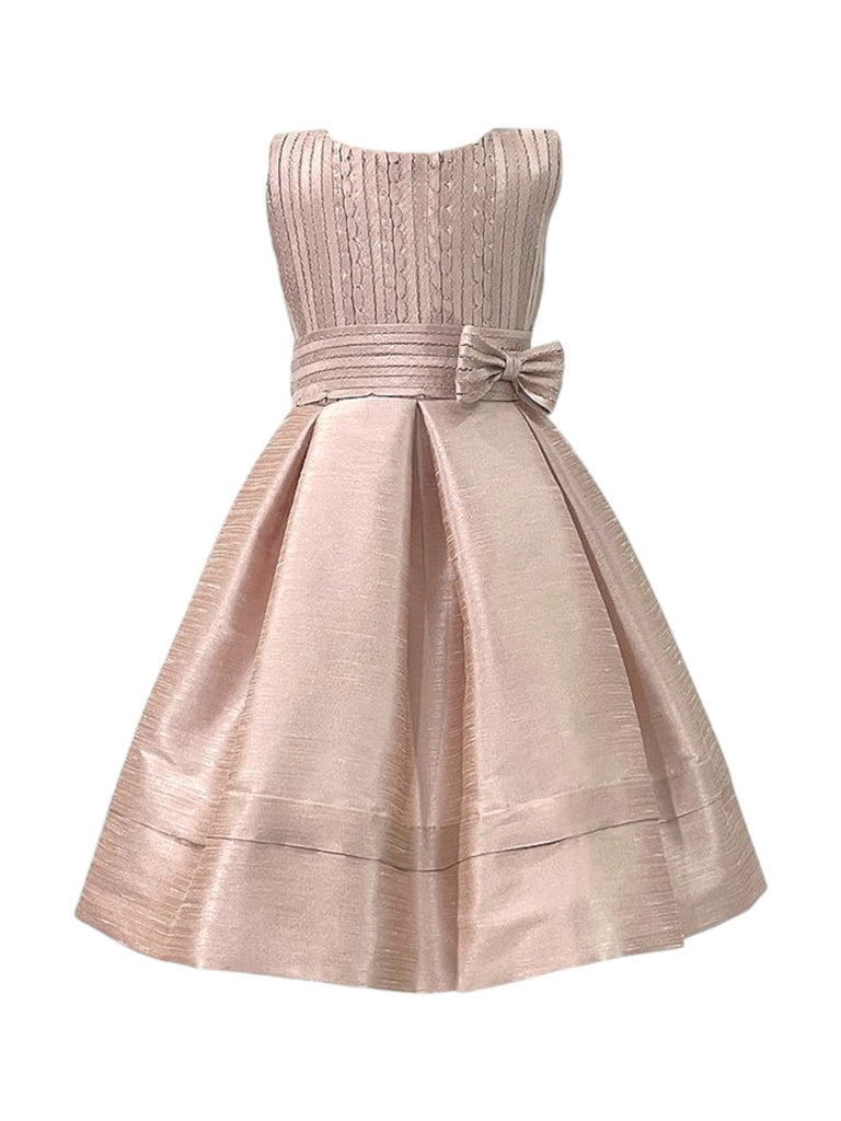Vestido corto en tela dupioni gabeado