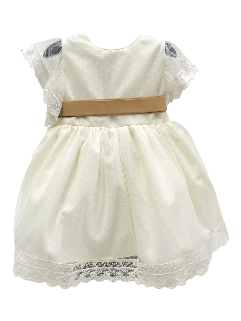 Vestido pajes tul punteado y tira