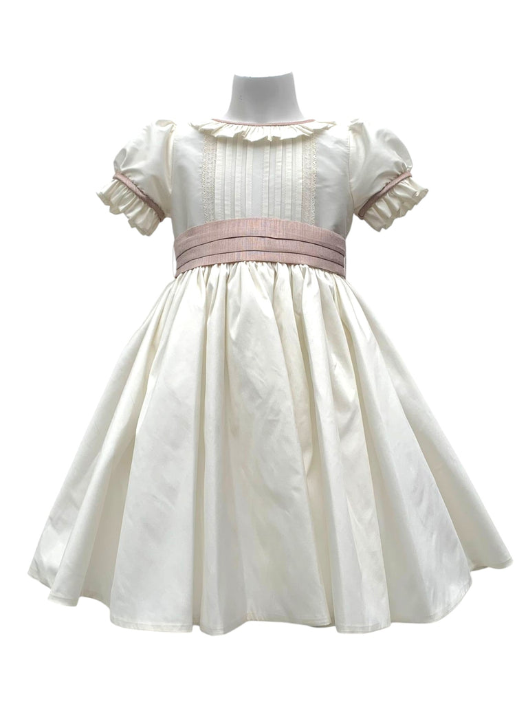 Vestido circular corto peto alforzado