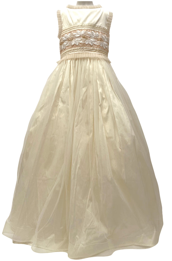 Vestido comunión sin manga cenefa guipiur