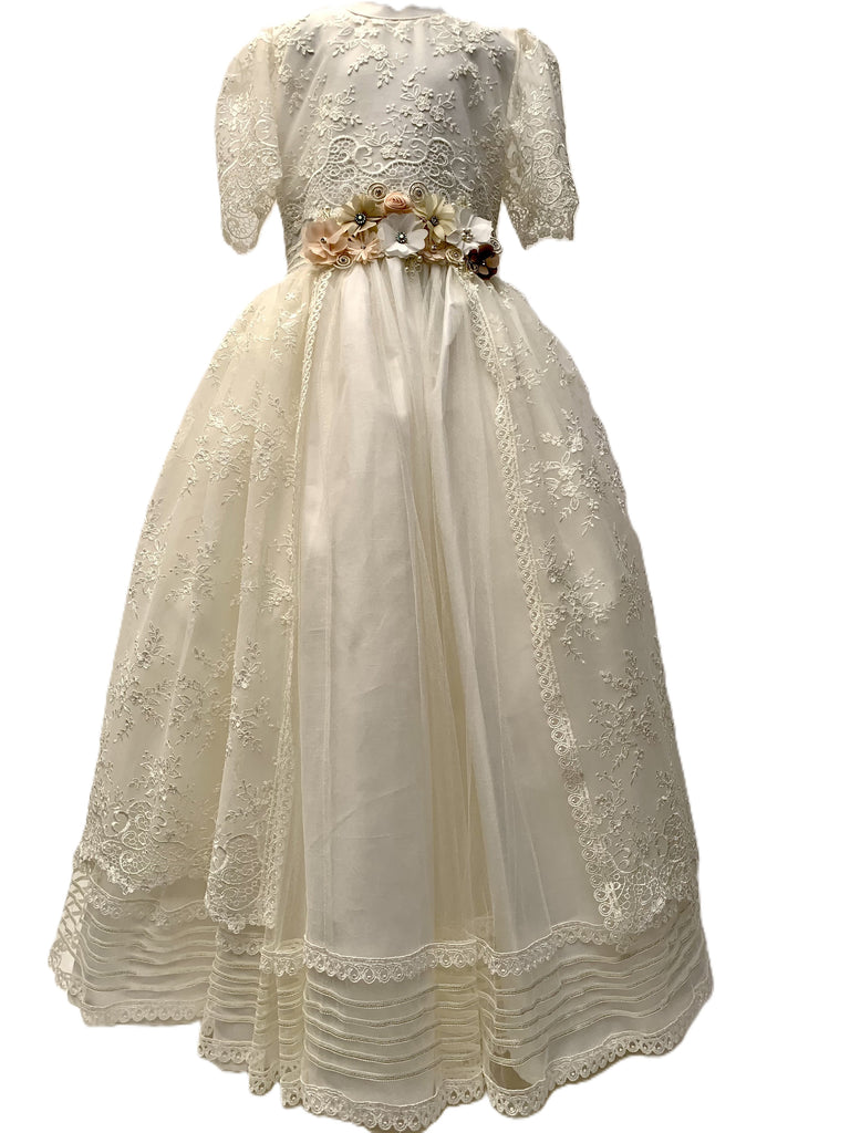 Vestido comunión tul capa tul encaje