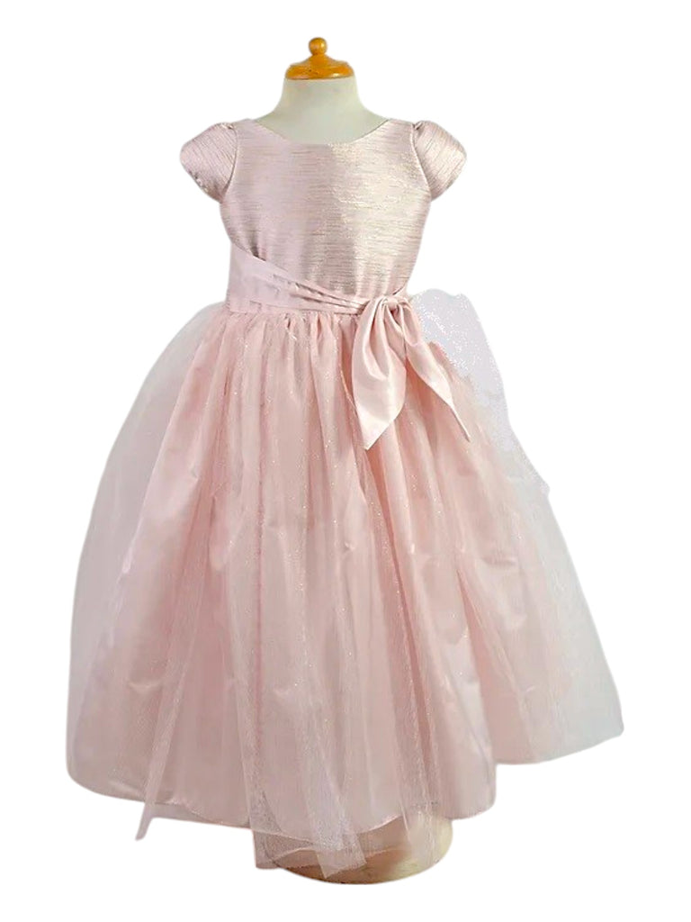 Vestido peto bordado falda tul de brillos