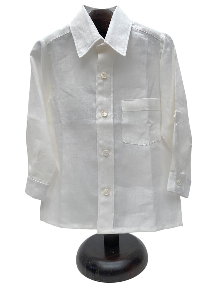 Camisa guayabera lisa con bolsa y recogedor