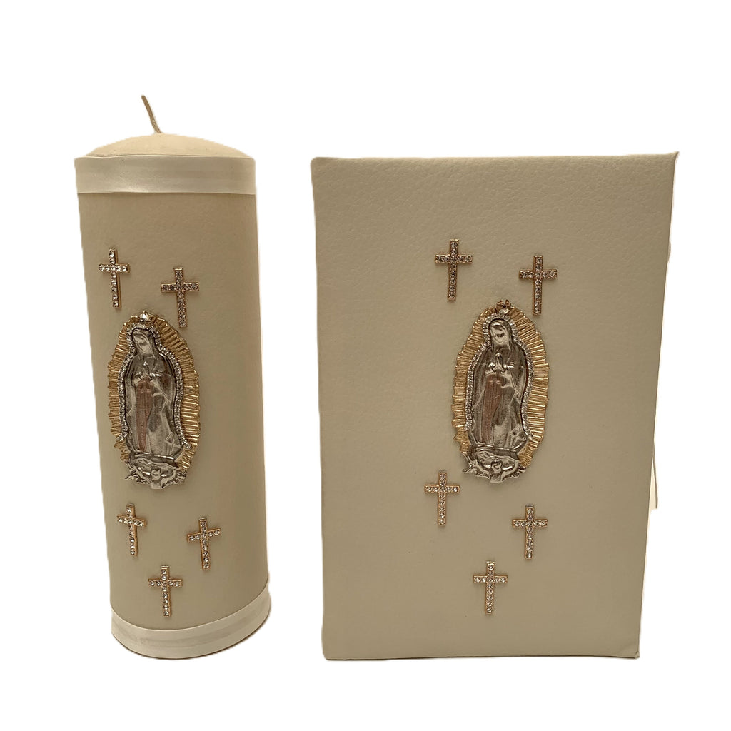 Juego biblia y vela para boda Virgen Guadalupe