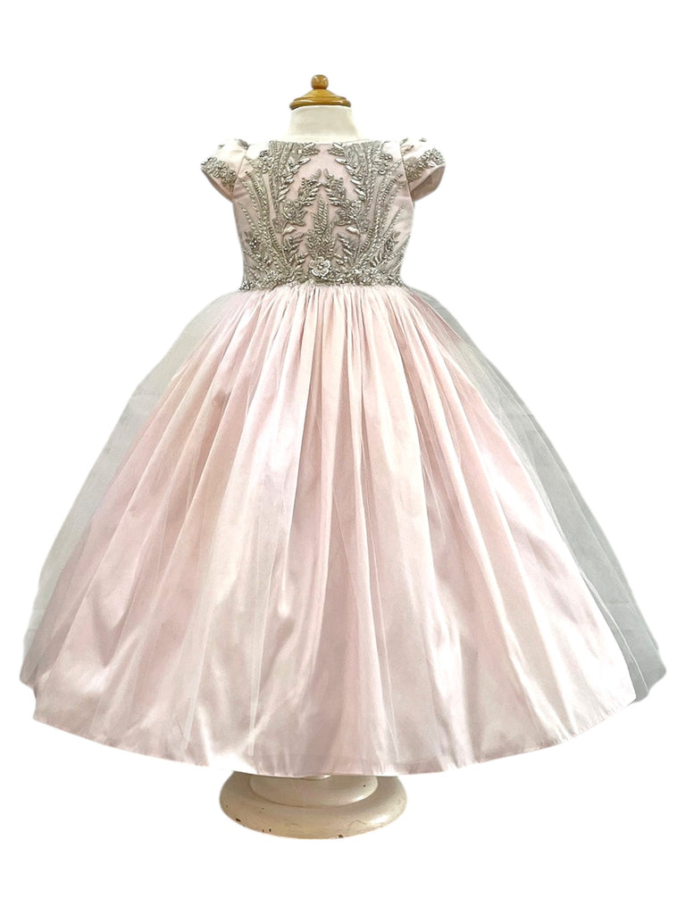 Vestido imitación peto bordado falda tul