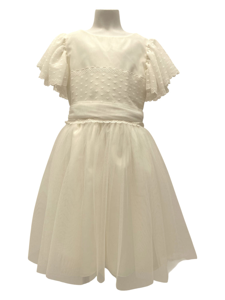 Vestido corto tul mesh encaje bordado