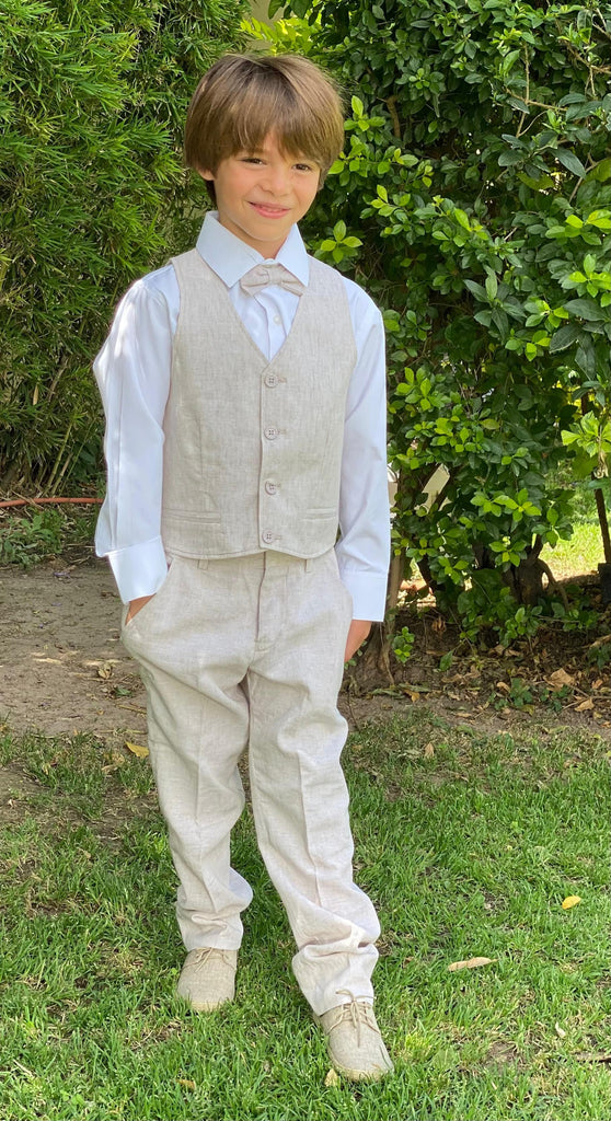 Conjunto de lino con camisa y moño