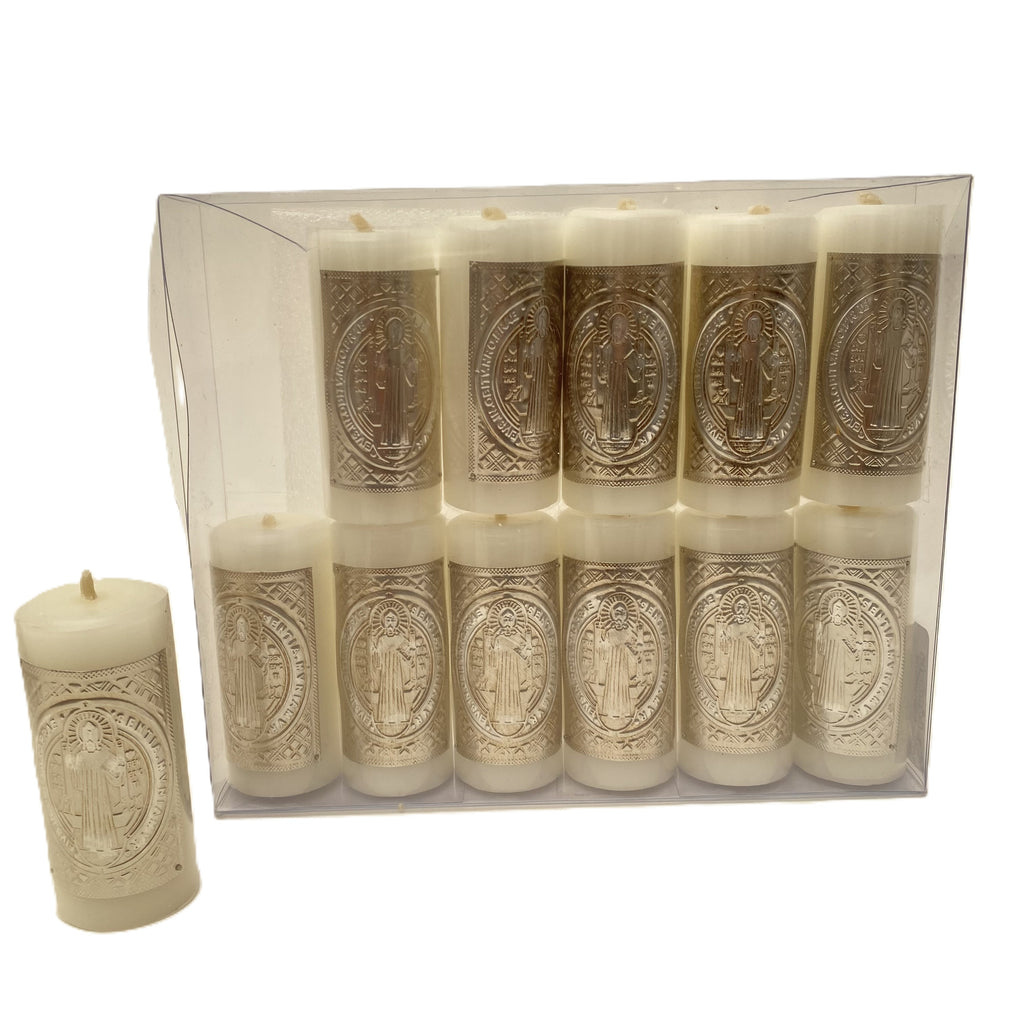 Velas individuales material repujado San Benito