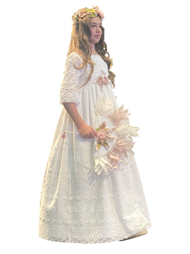 Vestido español gupiure manga 3/4