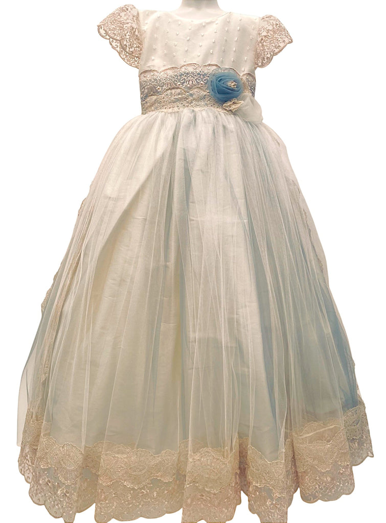Vestido comunión peto bordado puntos manga japonesa bordada