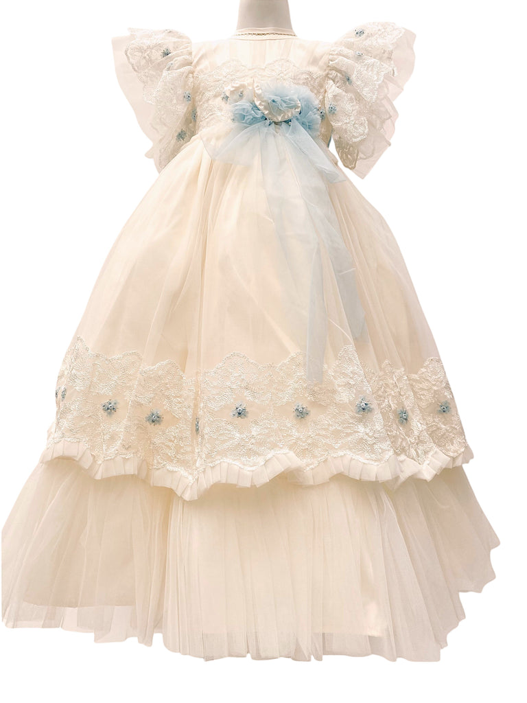 Vestido menina olanes manga mariposa