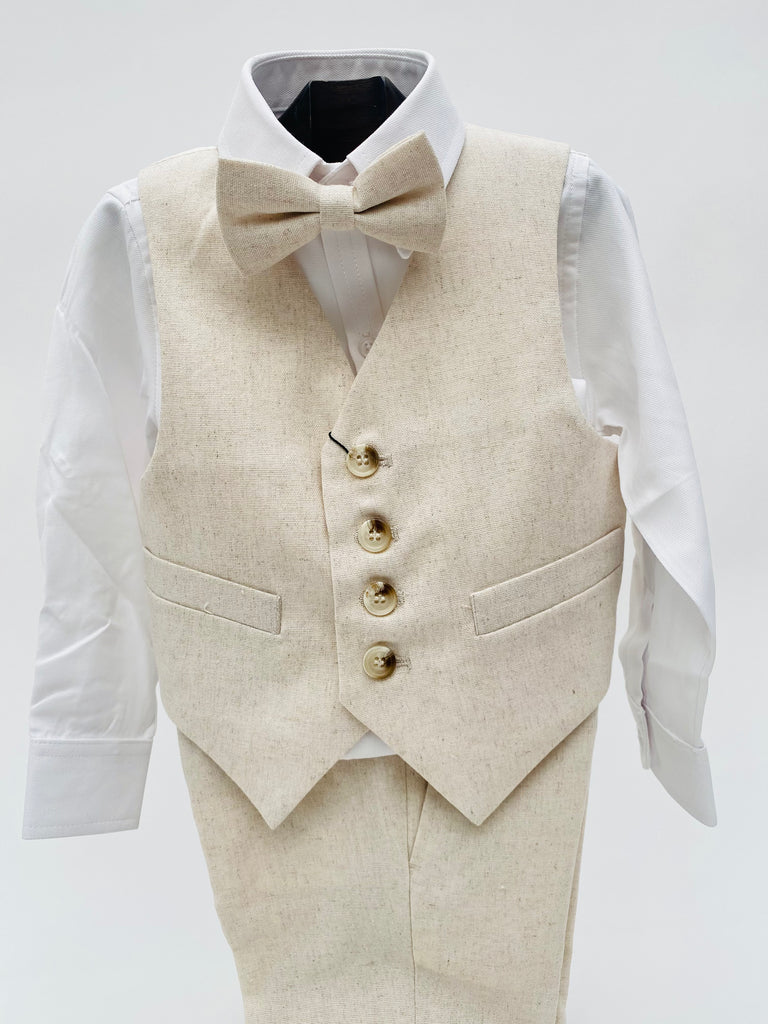 Conjunto de lino con camisa manga larga
