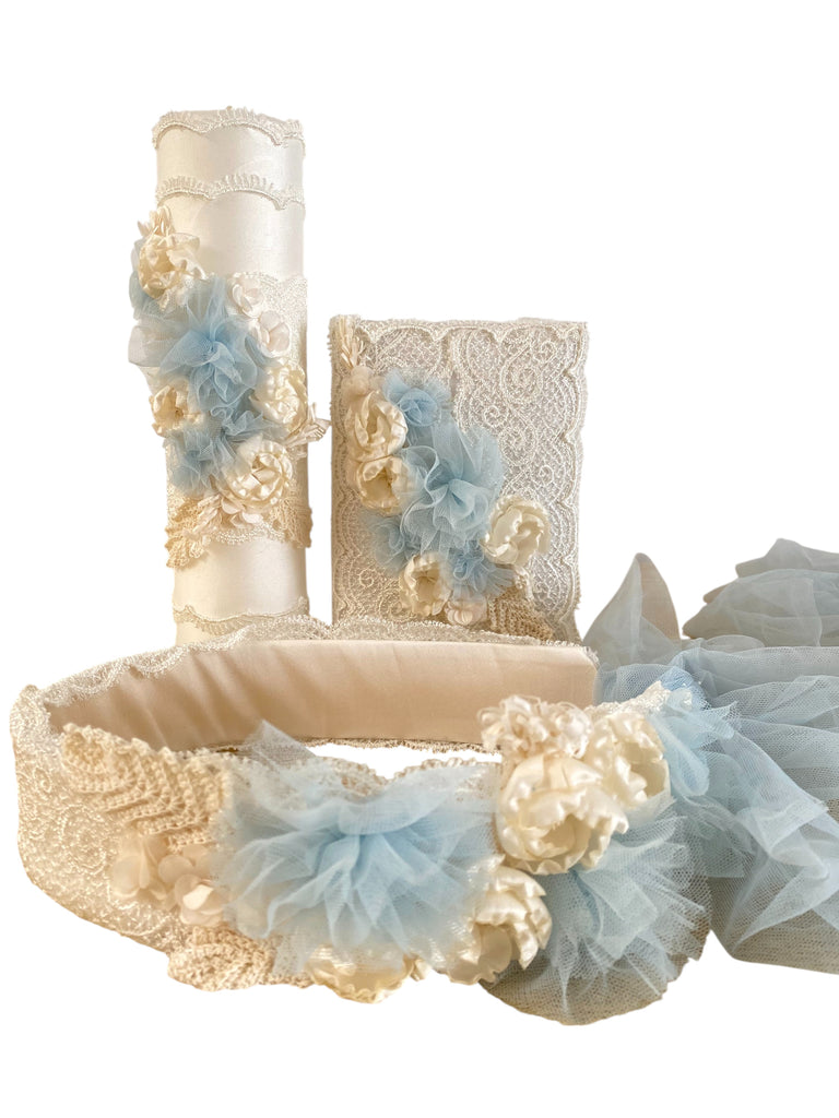 Set comunión flores y tul