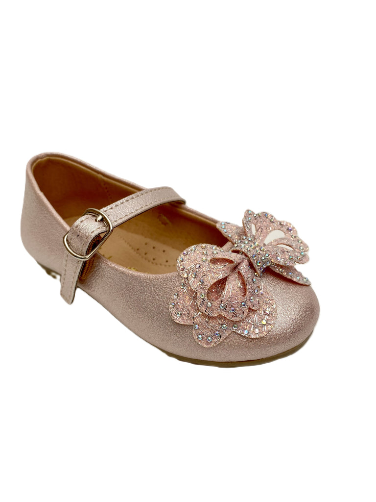 Zapato moño corte láser brillos
