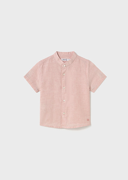 Camisa manga corta cuello mao lino
