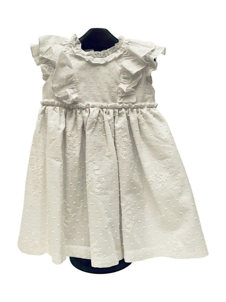 Vestido plumeti bordado de flores