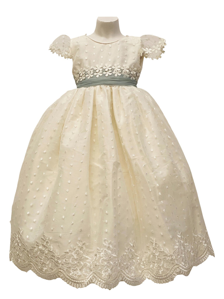 Vestido menina bordado puntos y flores