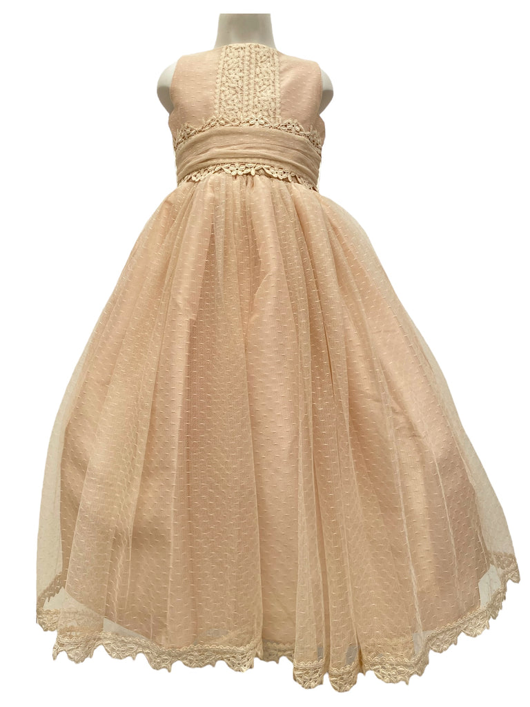 Vestido tul mesh bordado