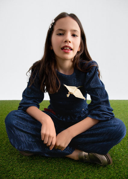 Conjunto pantalón punto plisado