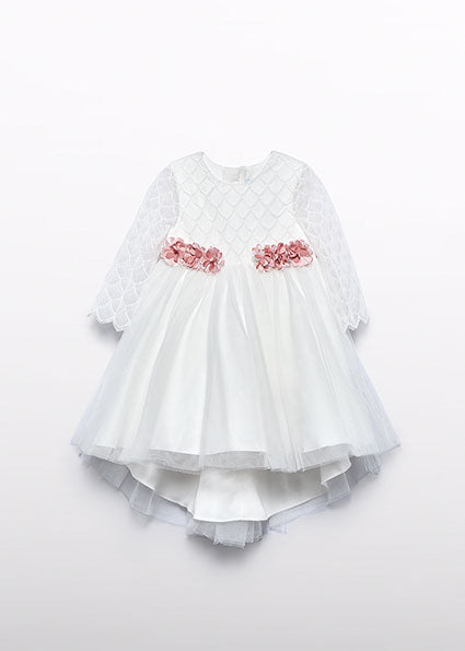 Vestido cuerpo tul bordado