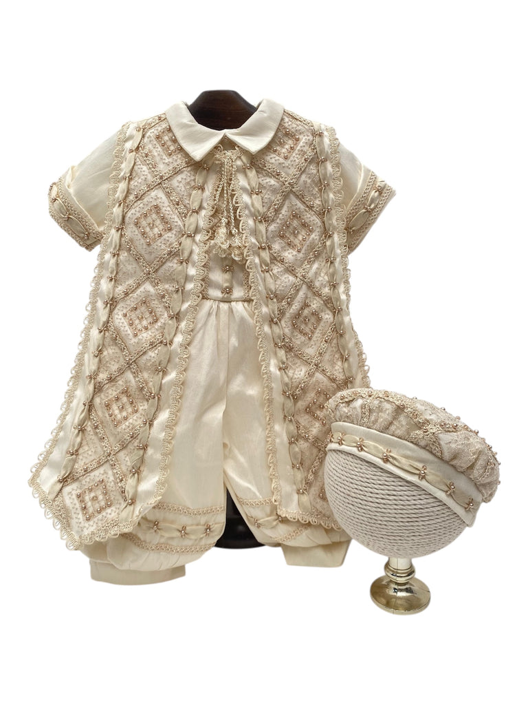 Ropón con casulla bordada triángulos