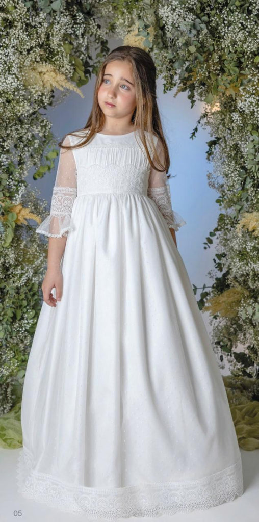 Vestido español guipiure en falda filo