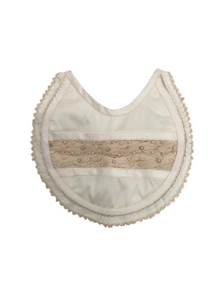 Babero gabeado con perlitas