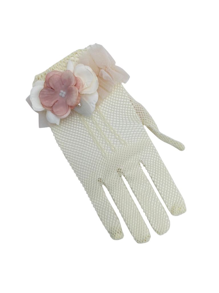 Guante de malla con florecitas