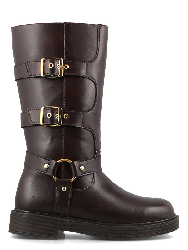 Bota alta hebillas