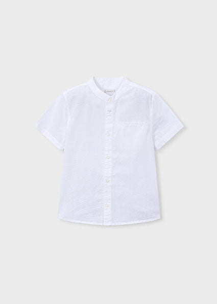 Camisa manga corta cuello mao lino