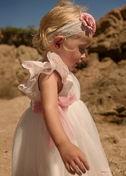 Vestido tul bordado guipiur