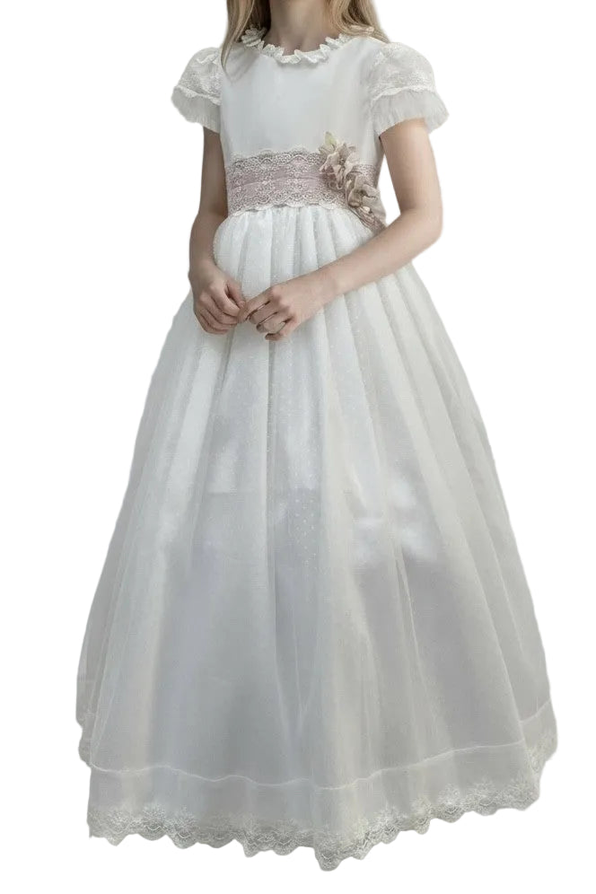 Vestido Primera Comunión tul puntos