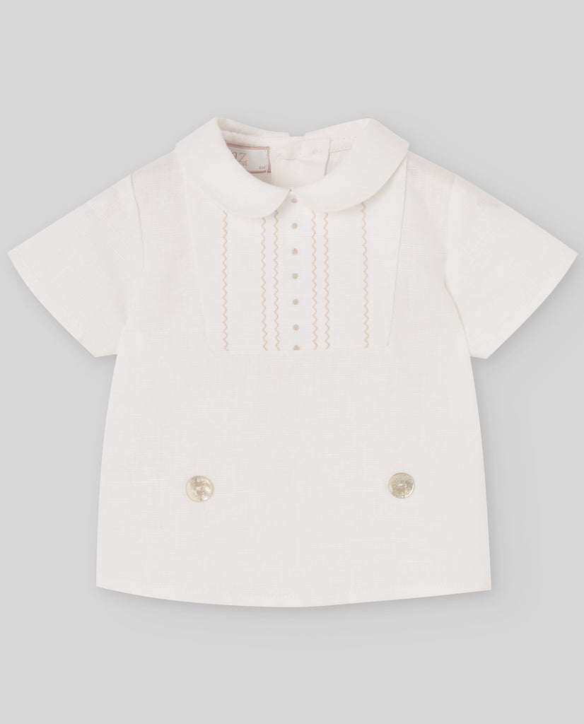 Conjunto español blusa pechero y pantalón corto