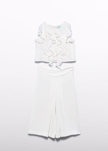 Conjunto pantalón culotte crepe