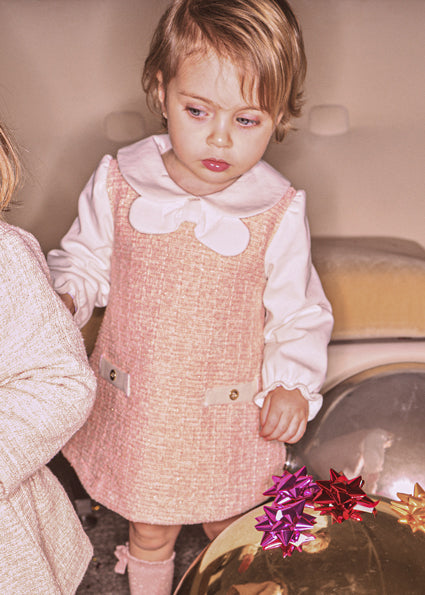 Vestido combinado punto tweed