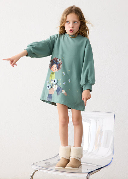 Vestido felpa serigrafia