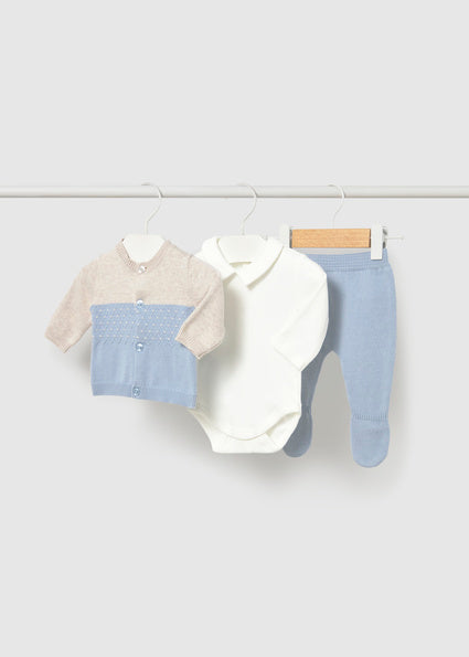 Conjunto polaina 3 piezas tricot