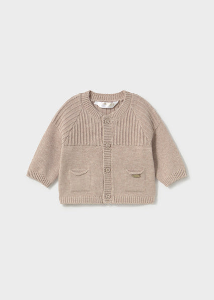 Cardigan tricot cuello redondo