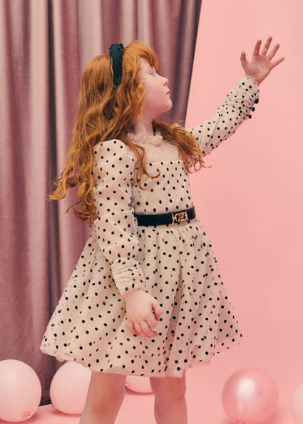 Vestido tul flocado