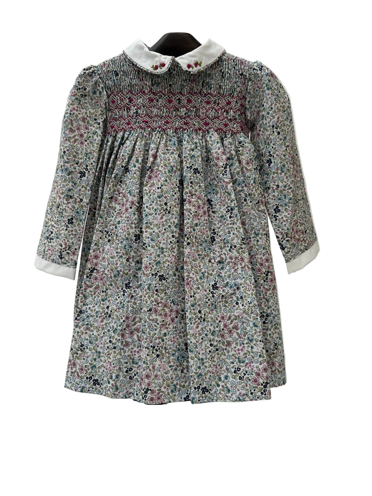 Vestido con punto smock manga larga