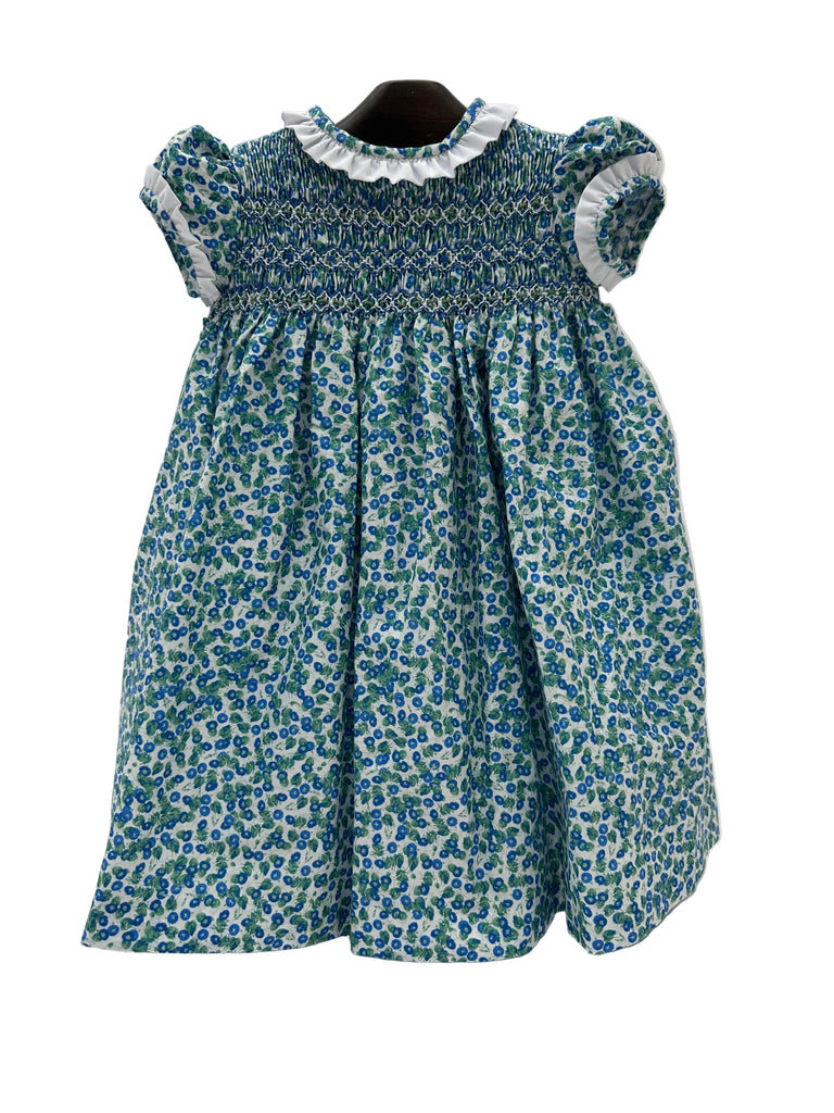 Vestido punto smock manga corta