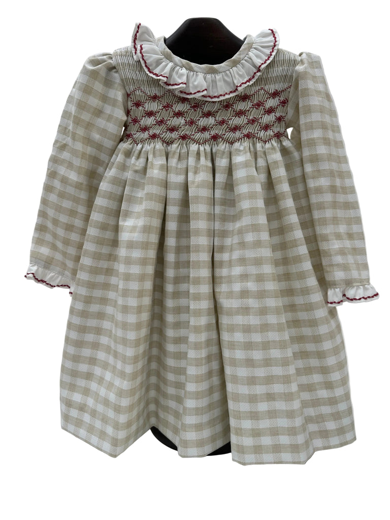 Vestido punto smock manga larga